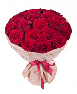 Букет из 35 красных роз в крафте фото 950